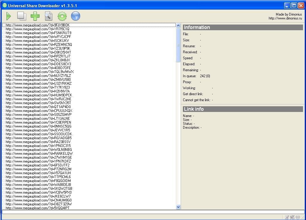 Скриншот 1 программы Universal Share Downloader