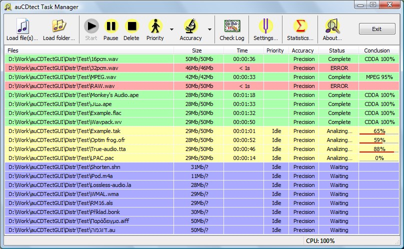 Скриншот 1 программы auCDtect Task Manager