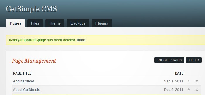 Скриншот 2 программы GetSimple CMS