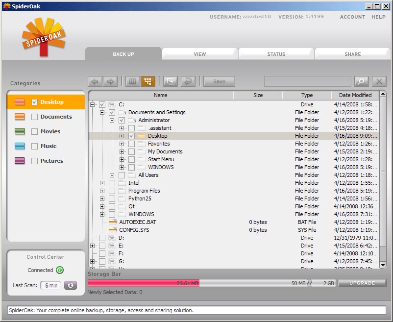 Скриншот 5 программы SpiderOak