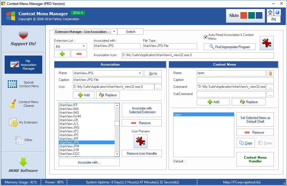 Скриншот 1 программы FCorp Context Menu Manager
