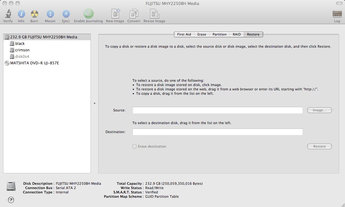 Скриншот 2 программы Disk Utility
