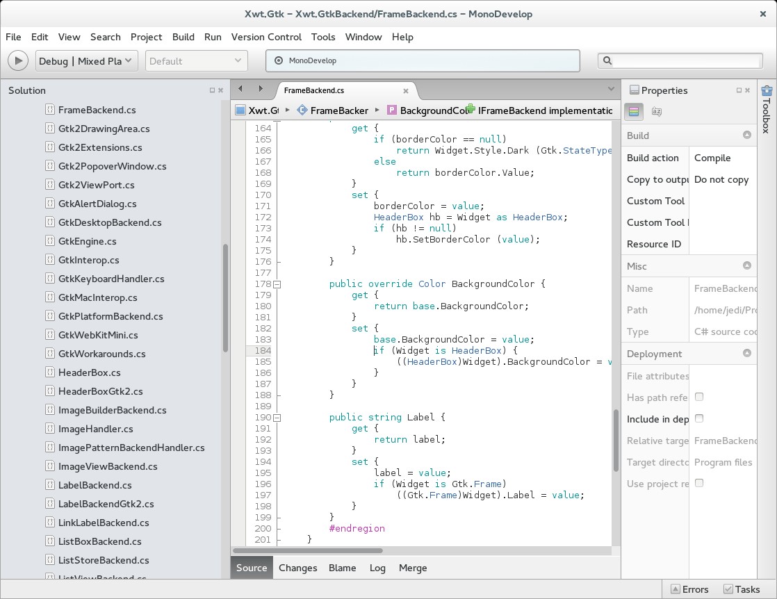 Скриншот 6 программы MonoDevelop
