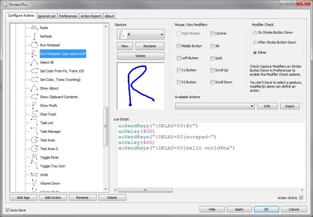 Скриншот 3 программы StrokesPlus