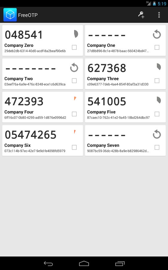 Скриншот 3 программы FreeOTP