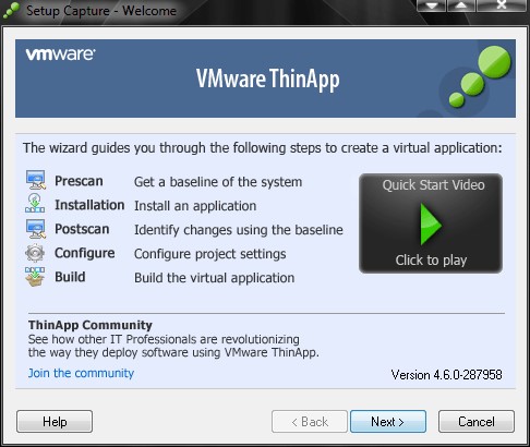 Скриншот 3 программы VMware ThinApp