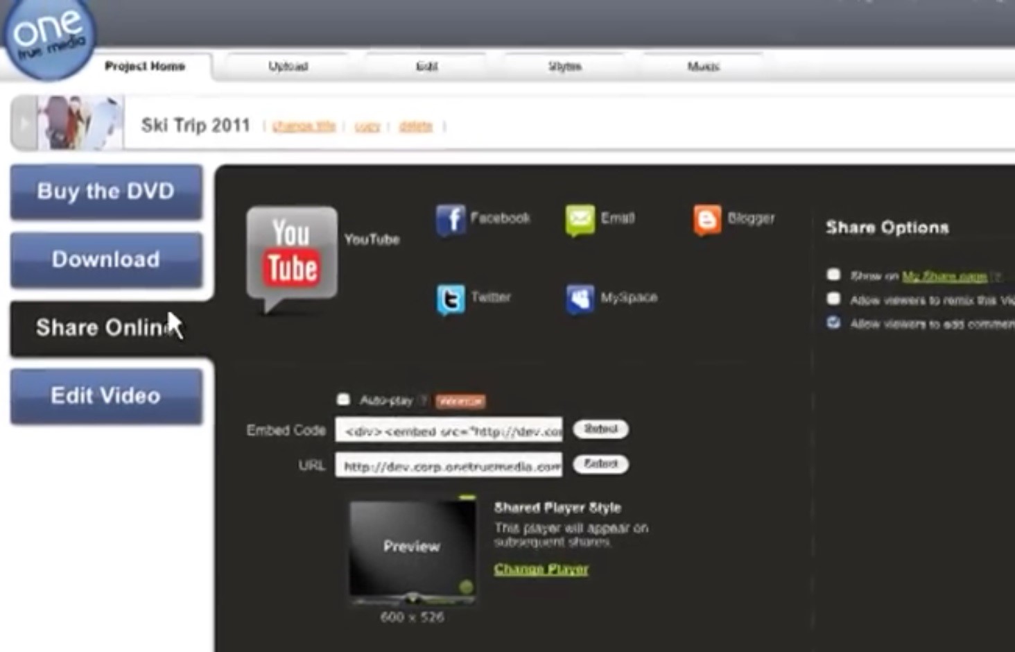 Скриншот 6 программы One True Media