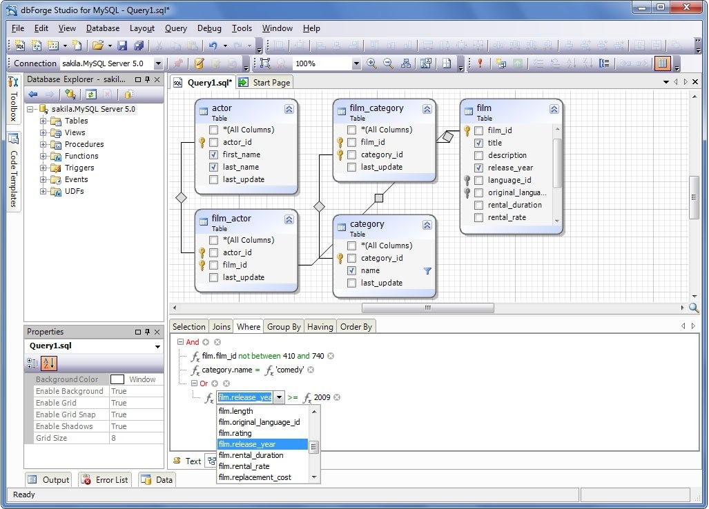 Скриншот 3 программы dbForge Studio for MySQL
