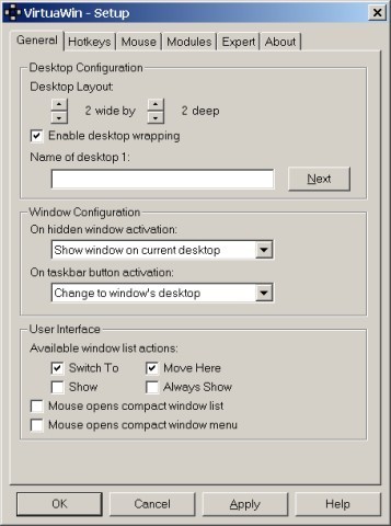 Скриншот 3 программы VirtuaWin