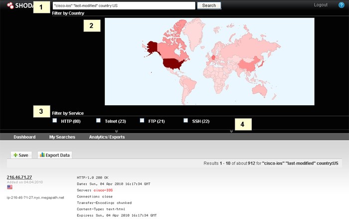 Скриншот 2 программы Shodan