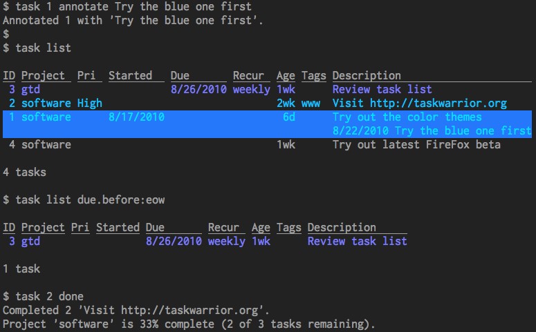 Скриншот 5 программы Taskwarrior