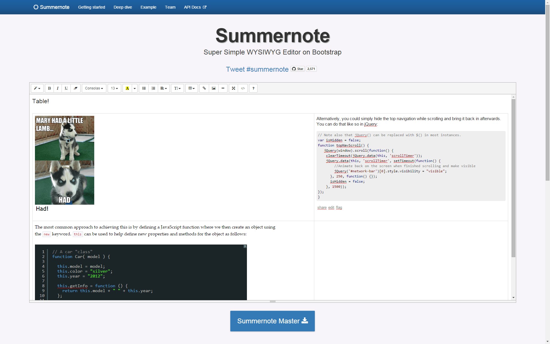 Скриншот 1 программы Summernote