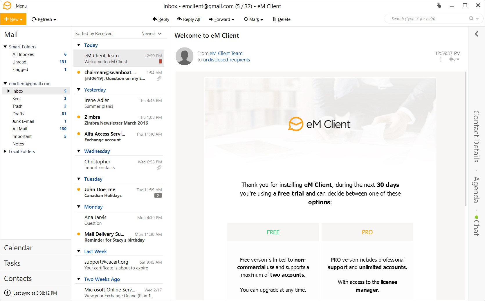 Скриншот 6 программы eM Client